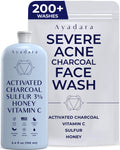 AYADARA Severe Acne Charcoal Face Wash 3.4 oz Daily Face Wash with Sulfur and Honey Charcoal Face Cleanser Mens Face Wash for Acne Deep Cleansing Charcoal Face Wash for Women and Men 200 Uses